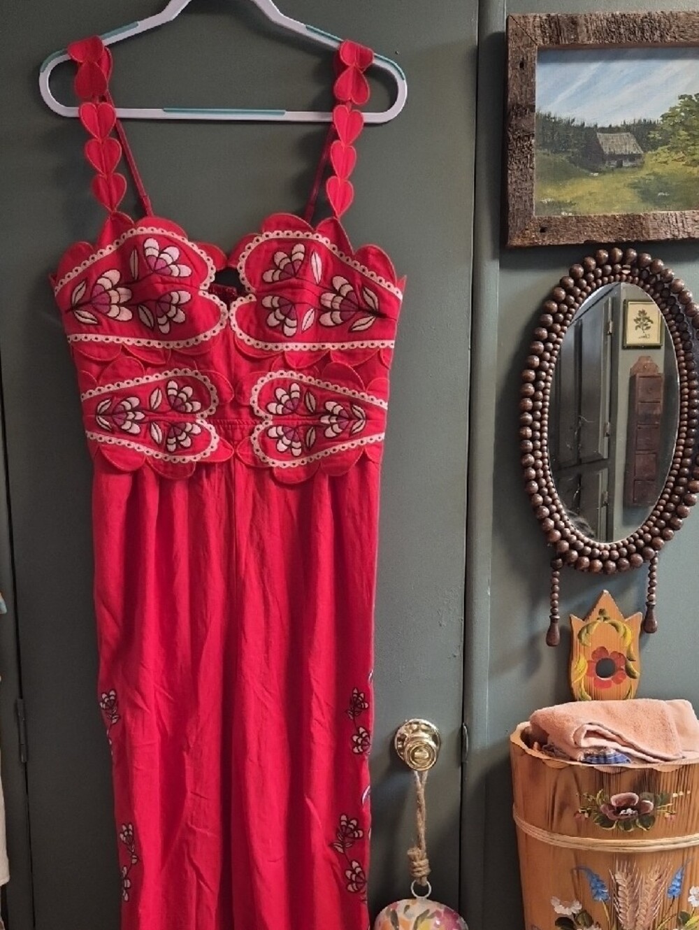 NWT FARM Rio Red Lovely Pineapples Embroidered Jumpsuit - Picture 6 of 9